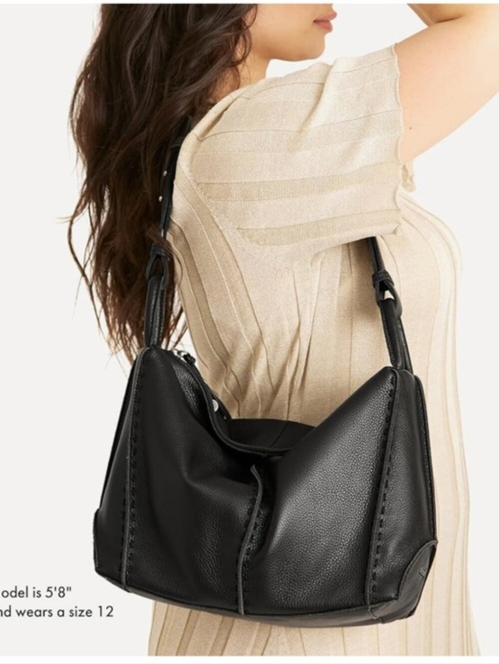 The Sak Black Pebbled Leather Hobo Shoulder Bag